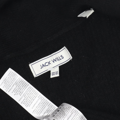 Jack Wills Women's Black Open Front Cardigan Size 14