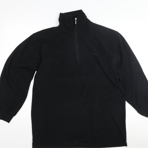 Rodeo Men's Black Medium 1/4 Zip Fleece Sweatshirt