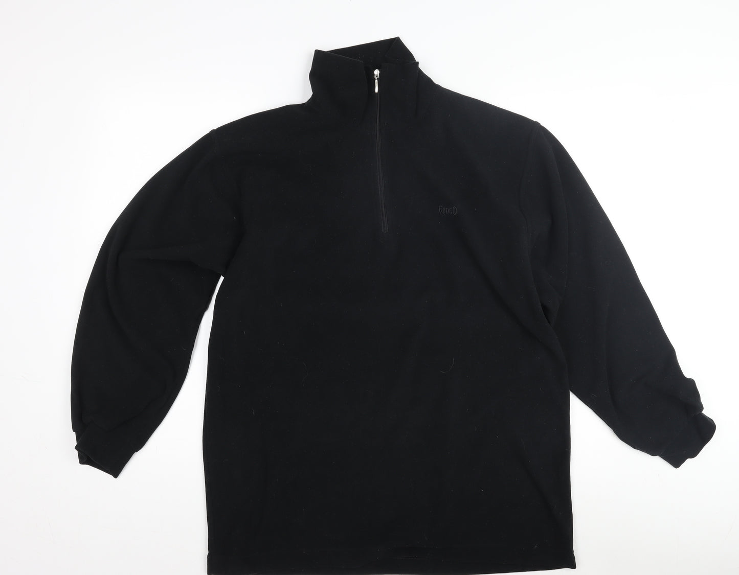 Rodeo Men's Black Medium 1/4 Zip Fleece Sweatshirt