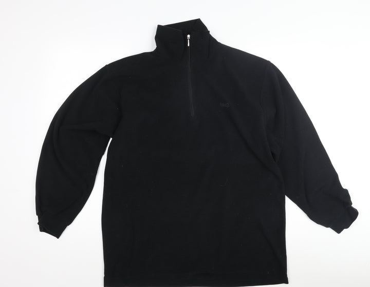 Rodeo Men's Black Medium 1/4 Zip Fleece Sweatshirt