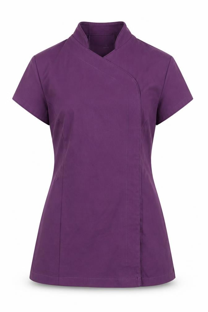Front view of Alexandra Women's Purple Short Sleeve Top, size 8
