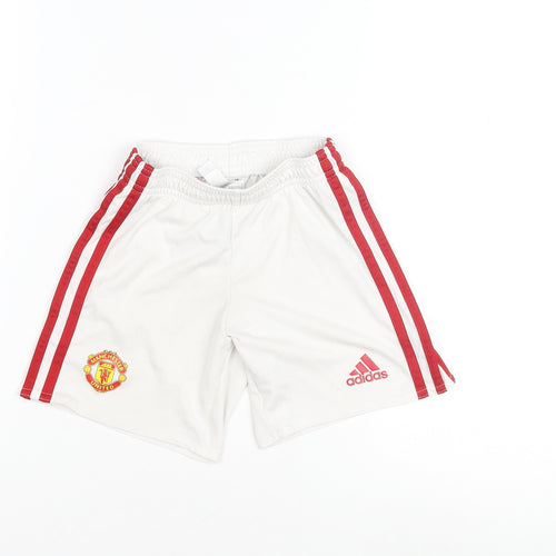 Adidas Boys White Football Sports Shorts Size 8