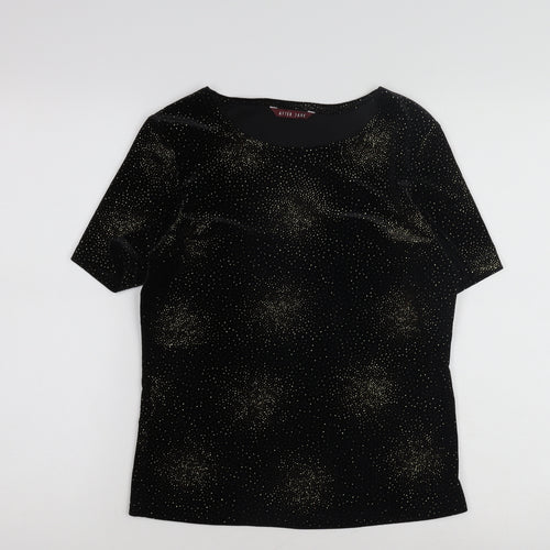 After Dark Women's Black Glitter T-Shirt Size 10