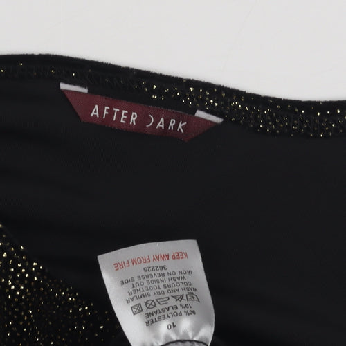 After Dark Women's Black Glitter T-Shirt Size 10