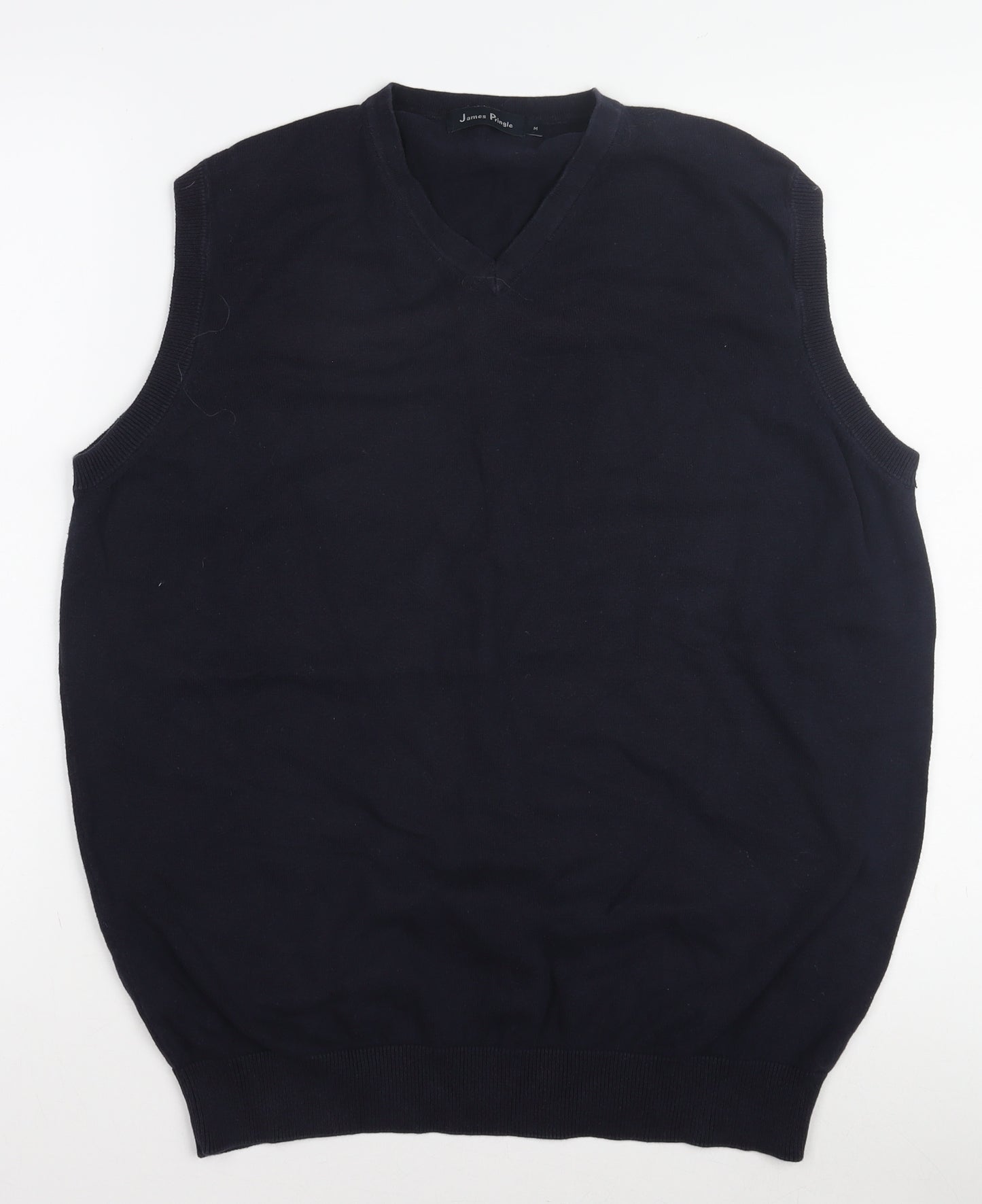 James Pringle Men's Blue Sleeveless Cotton Vest M