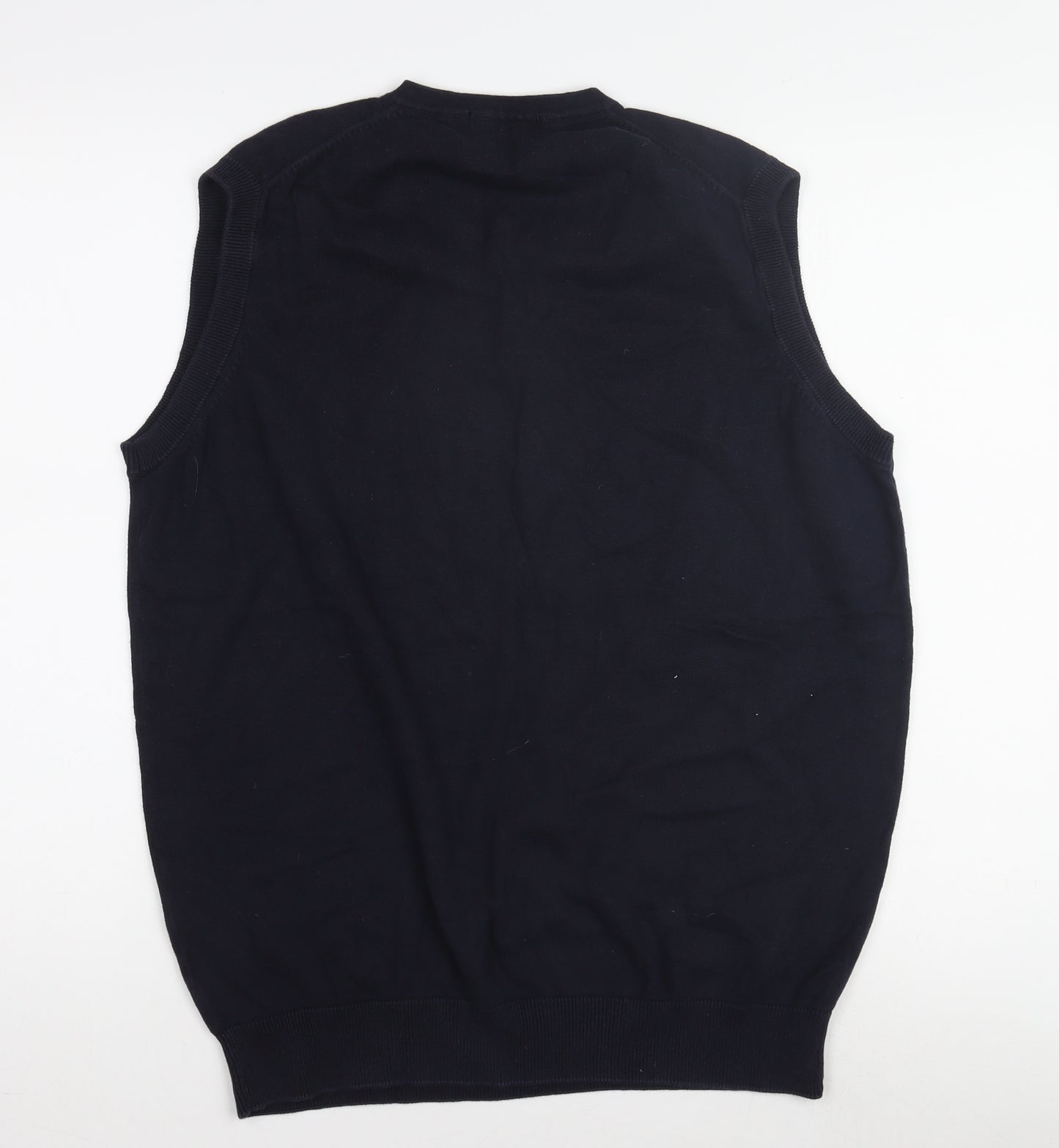 James Pringle Men's Blue Sleeveless Cotton Vest M