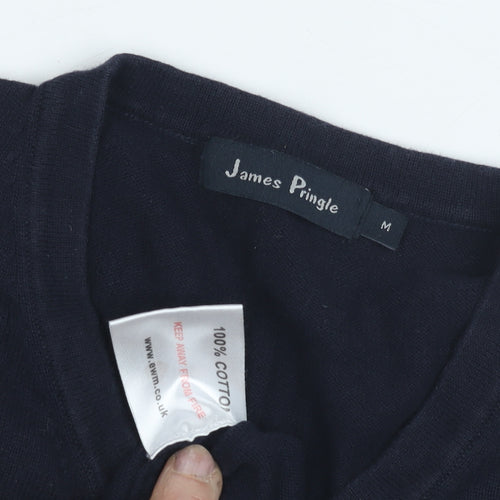 James Pringle Men's Blue Sleeveless Cotton Vest M