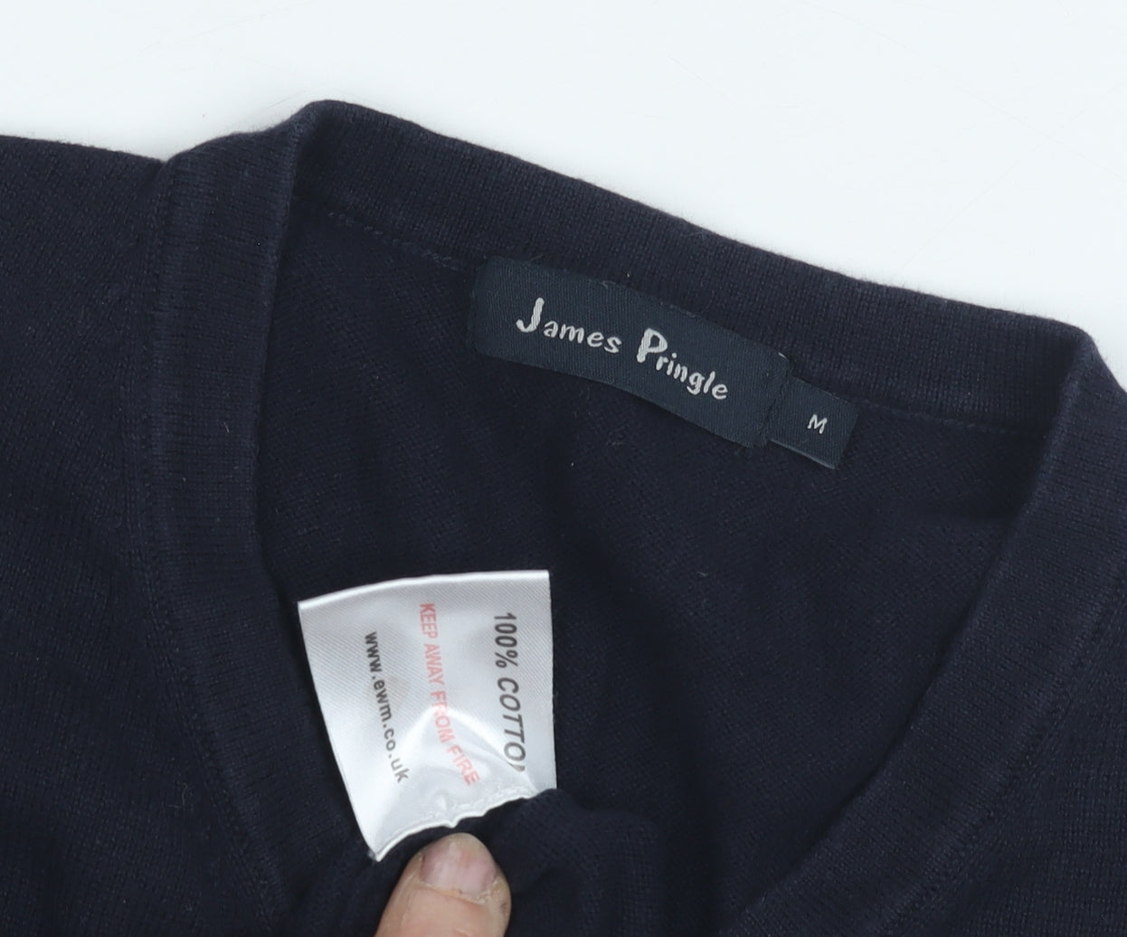 James Pringle Men's Blue Sleeveless Cotton Vest M