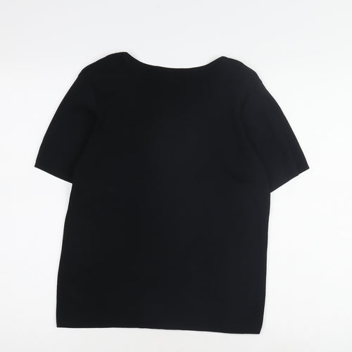 Avant Garde Women's Black V-Neck Beaded Jumper S