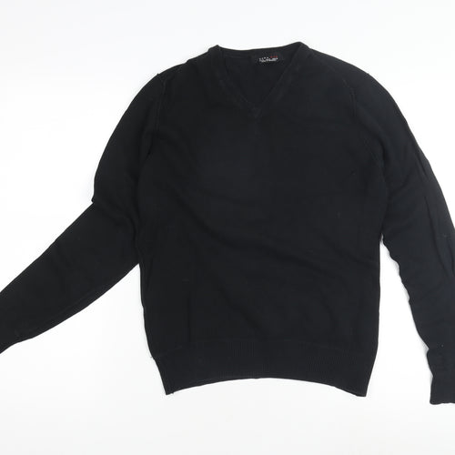 Zara Men’s Black V-Neck Pullover Jumper Size S