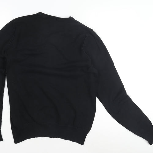 Zara Men’s Black V-Neck Pullover Jumper Size S