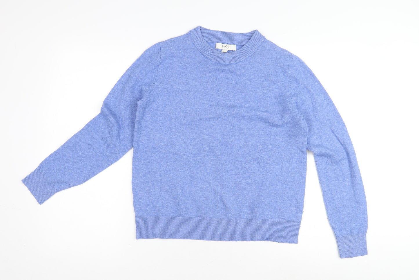 Marks and Spencer Women's Blue Cashmere Blend Pullover Jumper S