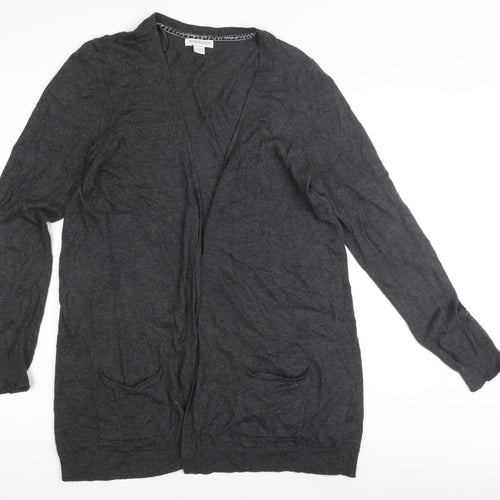 Monsoon Womens Grey Cardigan Size 12, Knit, Long Sleeve