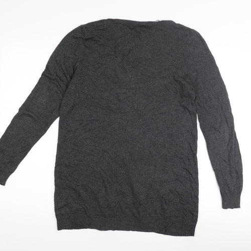 Monsoon Womens Grey Cardigan Size 12, Knit, Long Sleeve