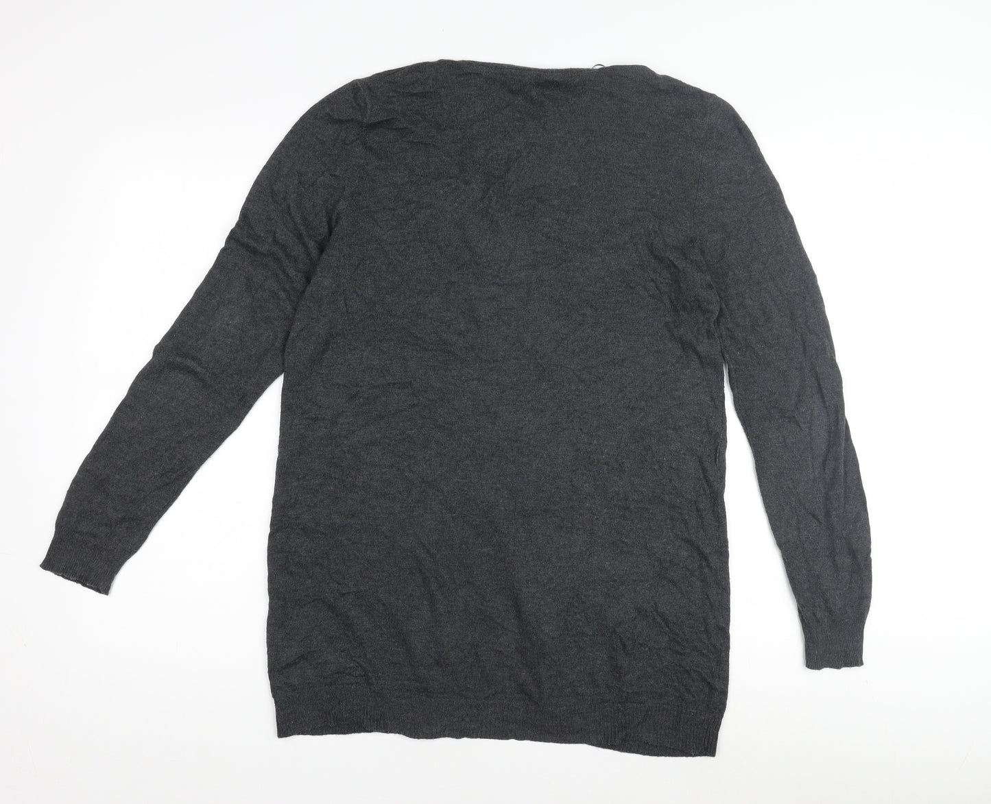 Monsoon Womens Grey Cardigan Size 12, Knit, Long Sleeve