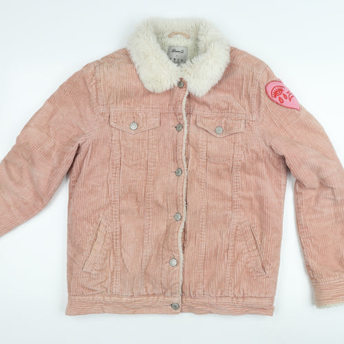 Denim Co. Women's Pink Corduroy Jacket Size 10