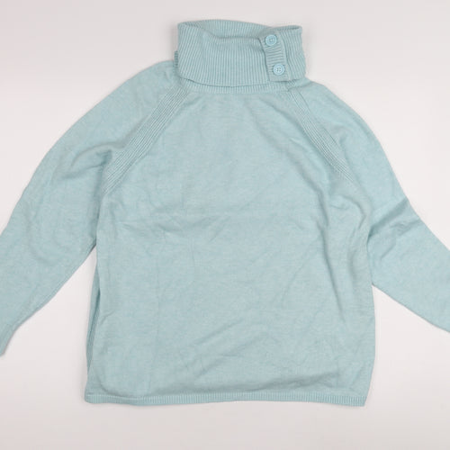 F&F Women's Blue High Neck Pullover Jumper - M