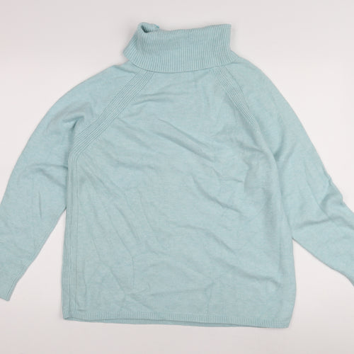 F&F Women's Blue High Neck Pullover Jumper - M
