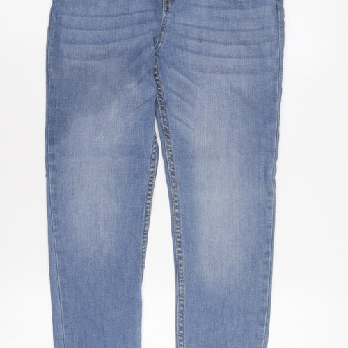 F&F Girls Blue Denim Jeans 10-11 Years Mid Rise Button Casual