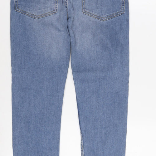F&F Girls Blue Denim Jeans 10-11 Years Mid Rise Button Casual