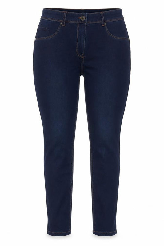 Front view of Avenue Women's Blue Jegging Stretch Jeans, size 16
