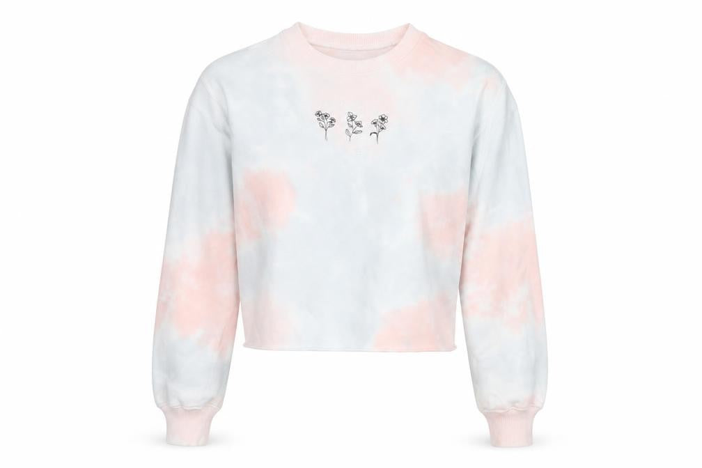 Front view of Hollister Women's Multicoloured Tie-Dye Pullover Sweatshirt 2XS