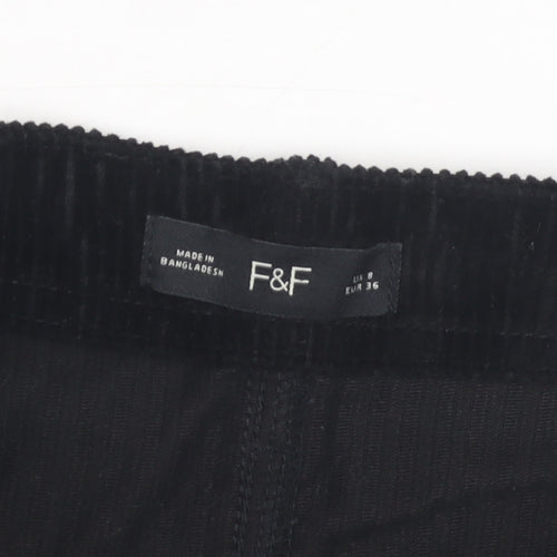 F&F Women's Black Corduroy Pencil Skirt, Size 8