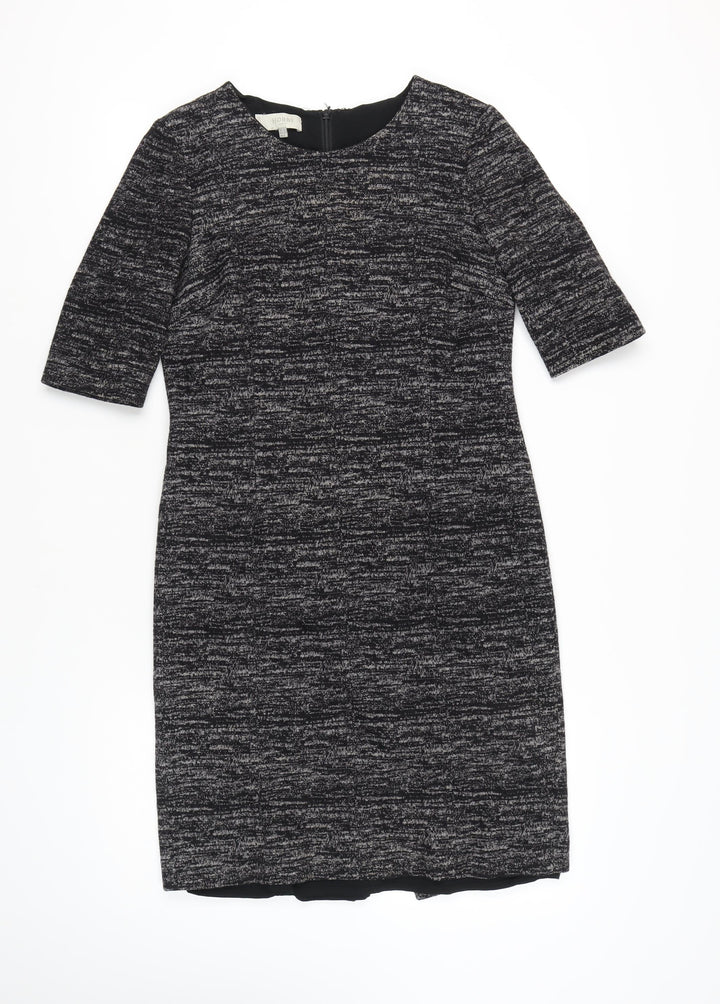 Hobbs Women's Black Sheath Dress UK 12 Wool Blend