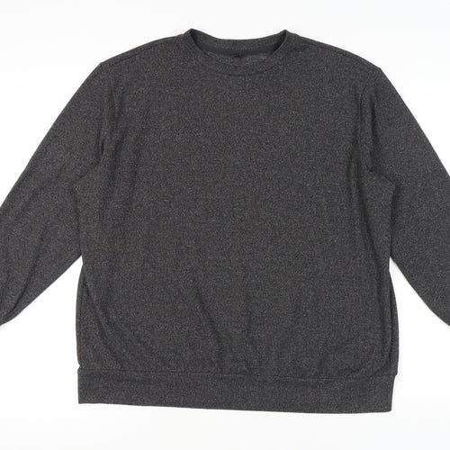 Uniqlo Men's XL Grey Long Sleeve Crew Neck T-Shirt