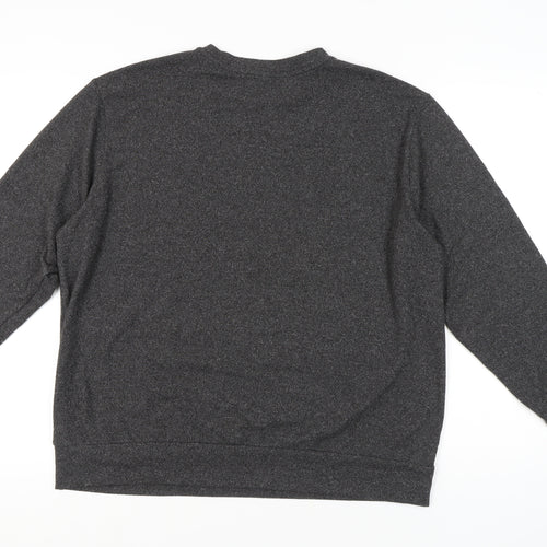 Uniqlo Men's XL Grey Long Sleeve Crew Neck T-Shirt