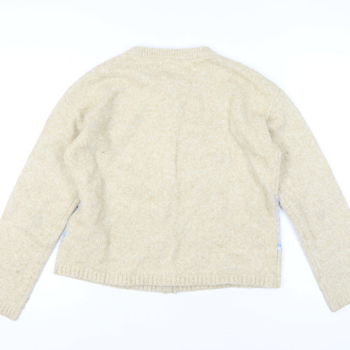 Marks and Spencer Women's Beige Cardigan, Size S, Argyle Knit