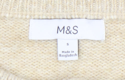 Marks and Spencer Women's Beige Cardigan, Size S, Argyle Knit