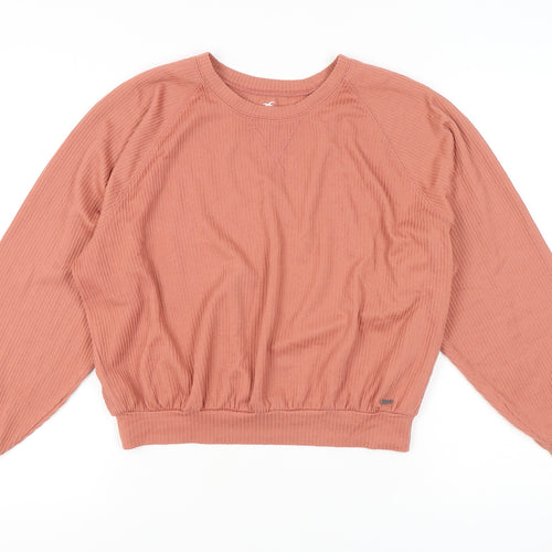 Hollister Women's Pink Basic Long Sleeve T-Shirt M