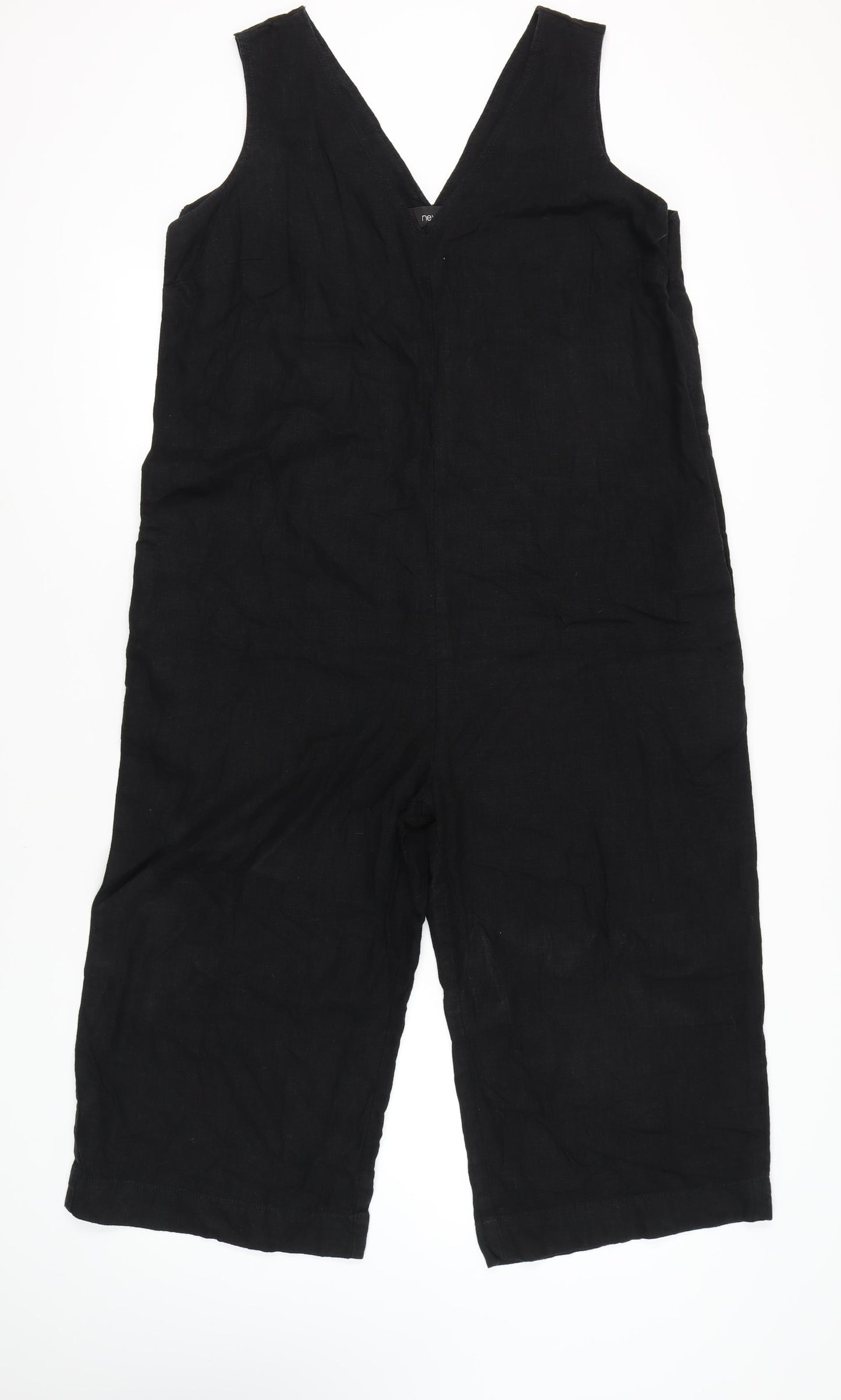 Next Women's Black Linen Viscose Jumpsuit UK Size 18