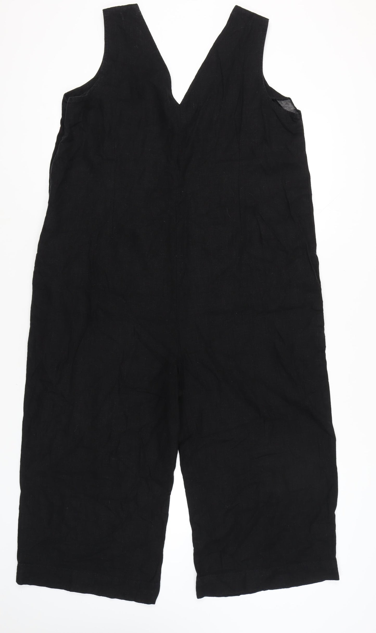 Next Women's Black Linen Viscose Jumpsuit UK Size 18