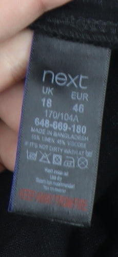 Next Women's Black Linen Viscose Jumpsuit UK Size 18