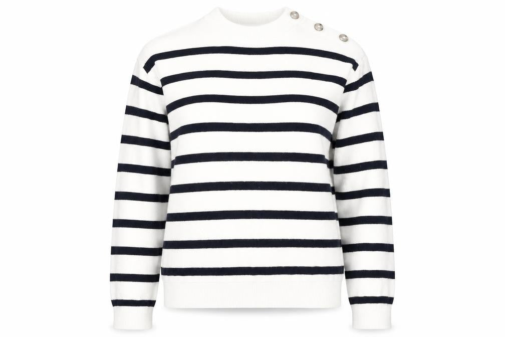 Front view of Marks & Spencer Women's Ivory Striped jumper, size S