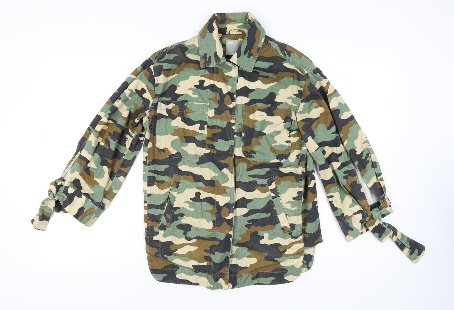 ASOS Women's Camo Military Jacket UK 4 Cotton