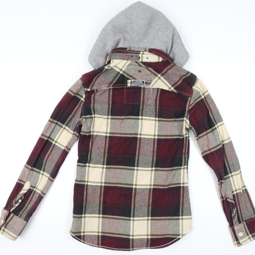 Superdry Men's Multicolour Plaid Hooded Shirt L