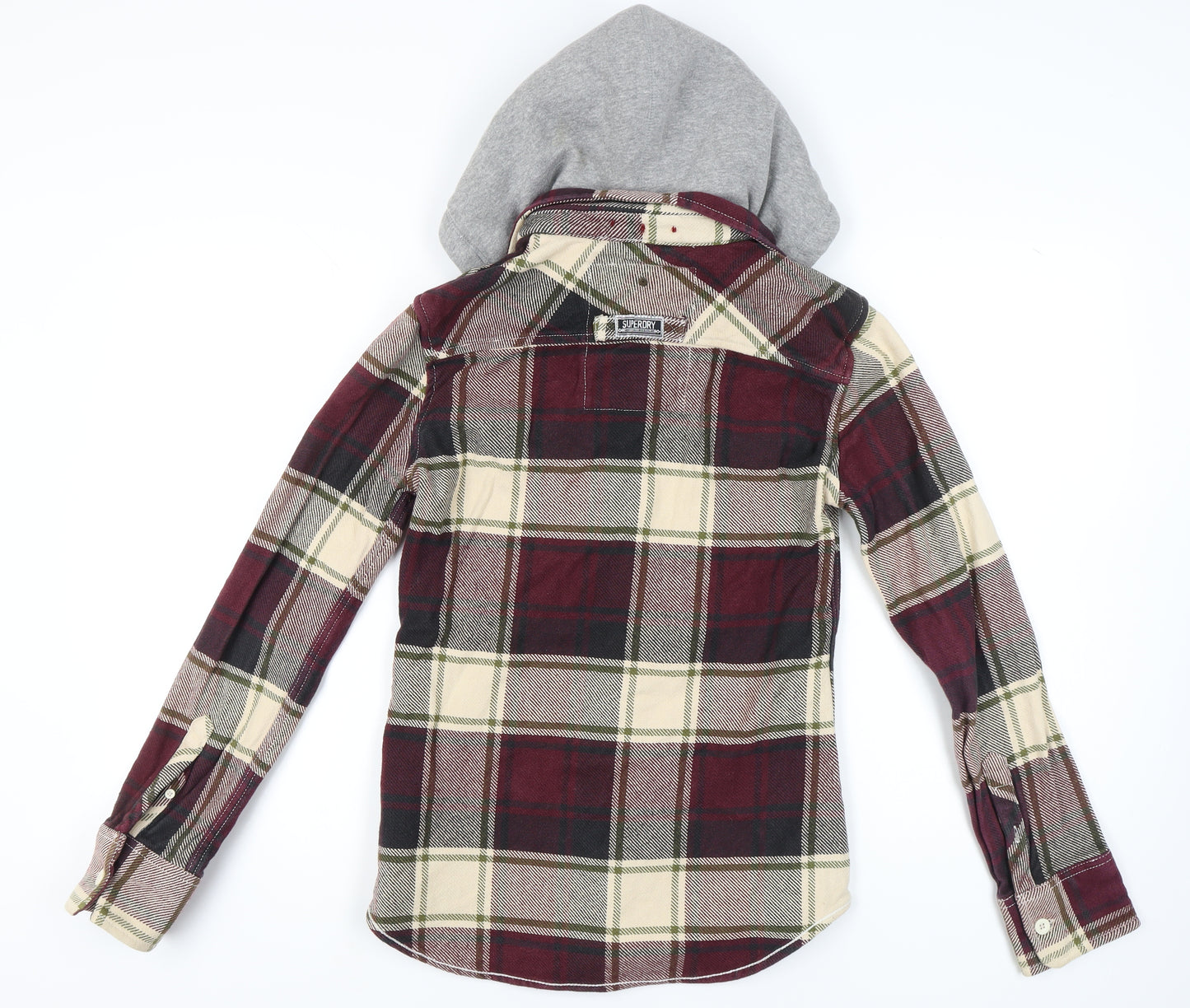 Superdry Men's Multicolour Plaid Hooded Shirt L
