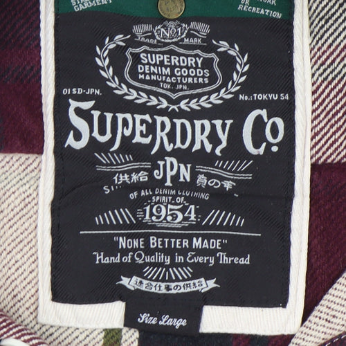 Superdry Men's Multicolour Plaid Hooded Shirt L