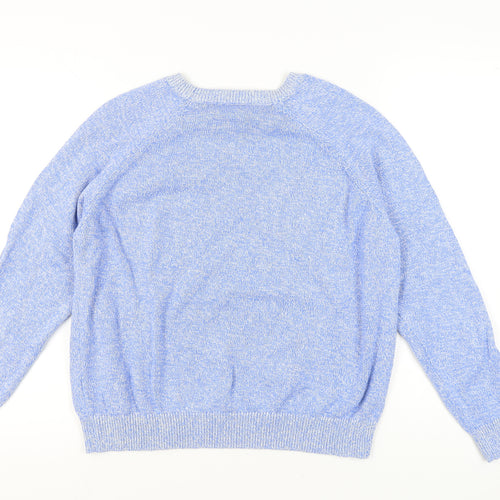 Marks and Spencer Women's Blue Knit Pullover Jumper L