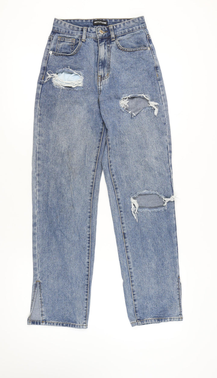 PrettyLittleThing Women's Blue Straight Jeans Size 6
