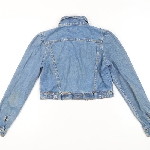 Giselle Women's Blue Denim Cropped Jacket Size 6