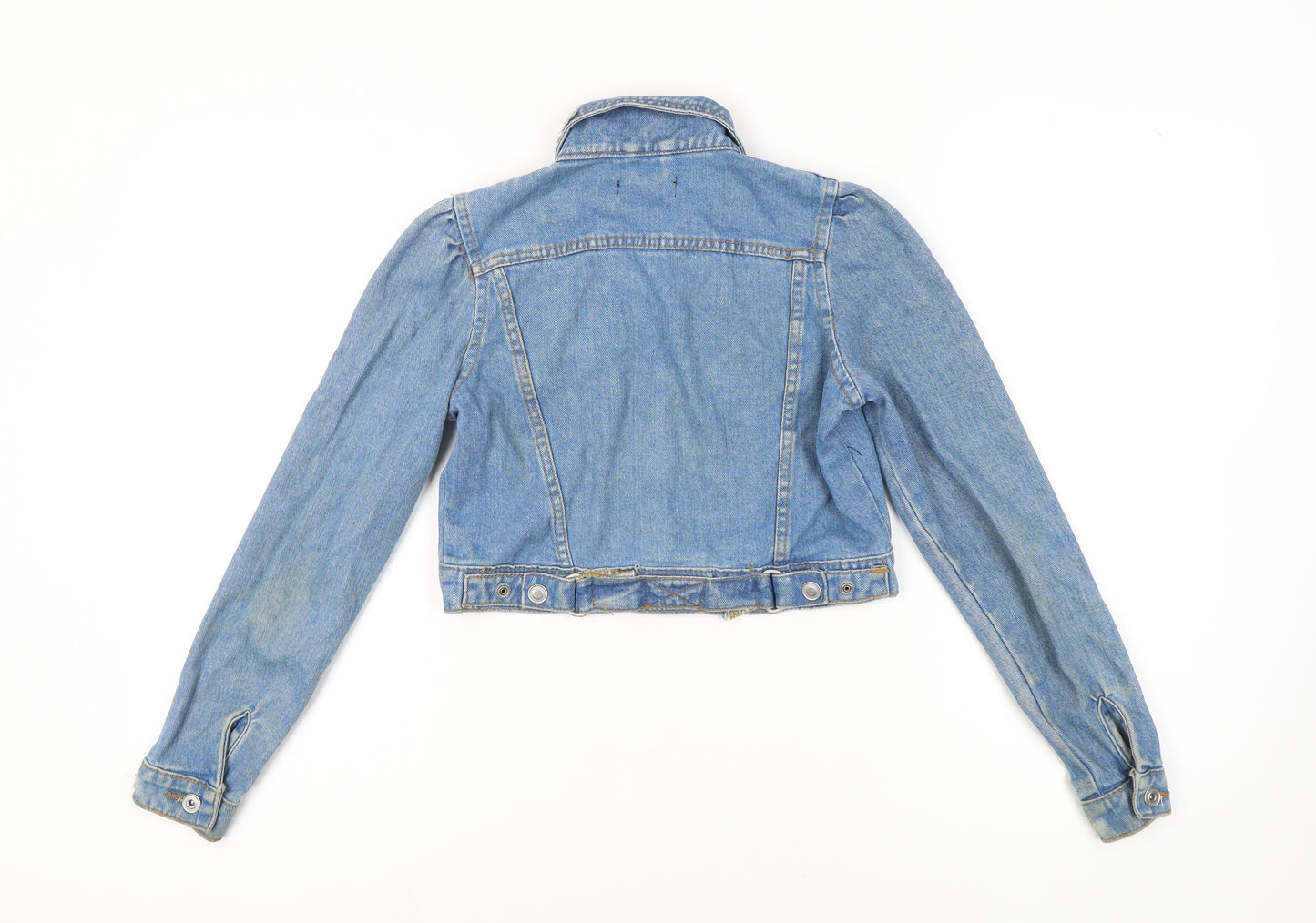 Giselle Women's Blue Denim Cropped Jacket Size 6