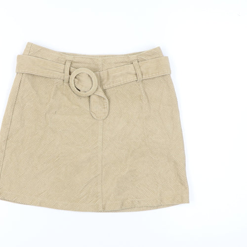 Denim Co. Women's Beige Corduroy A-Line Skirt Size 8