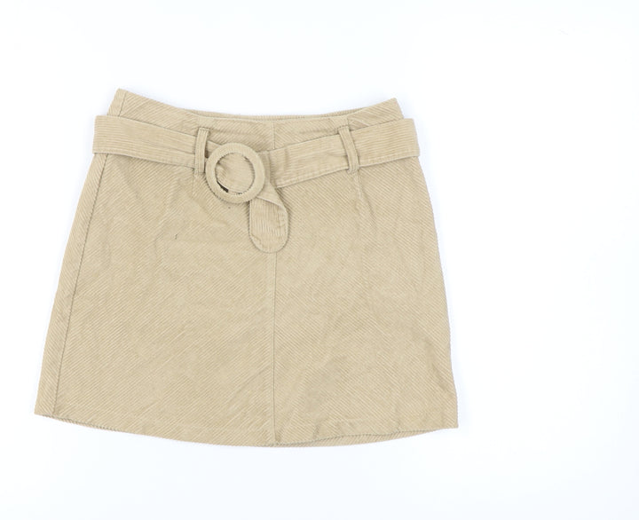 Denim Co. Women's Beige Corduroy A-Line Skirt Size 8