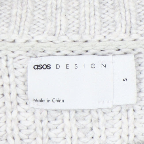 ASOS DESIGN Women's White Chunky Knit Pullover Jumper S