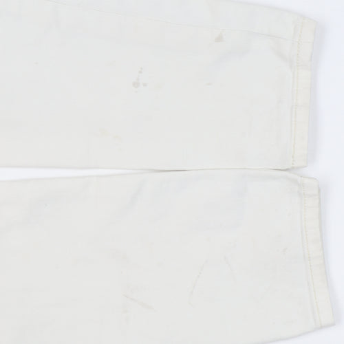 Cortefiel Women's Ivory Skinny Jeans, Size 2XS, Embroidered