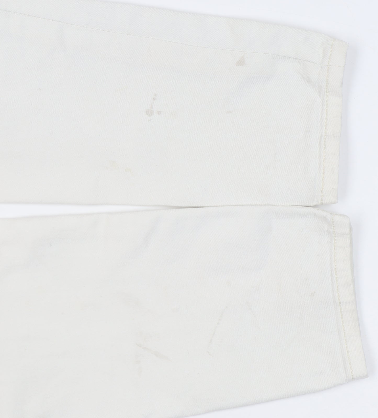 Cortefiel Women's Ivory Skinny Jeans, Size 2XS, Embroidered